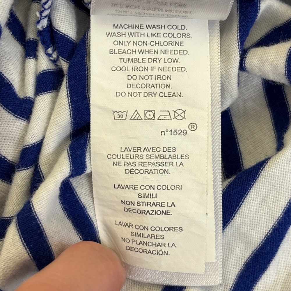 POLO RALPH LAUREN Bear Striped 100% Cotton Tee Blue/White Kids Size Small Casual - Picture 8 of 8